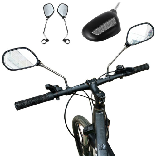 Fahrrad-Rückspiegel, schwarz, 2er-Pack