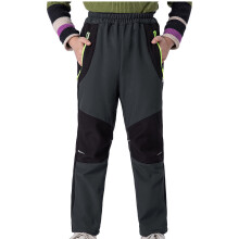 Kids' Waterproof Ski Pants Warm Fleece Lined Dark Gray 7-8