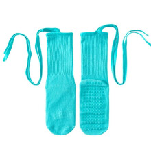 Women's Non-Slip Cross-Strap Yoga Socks, Mid-Calf