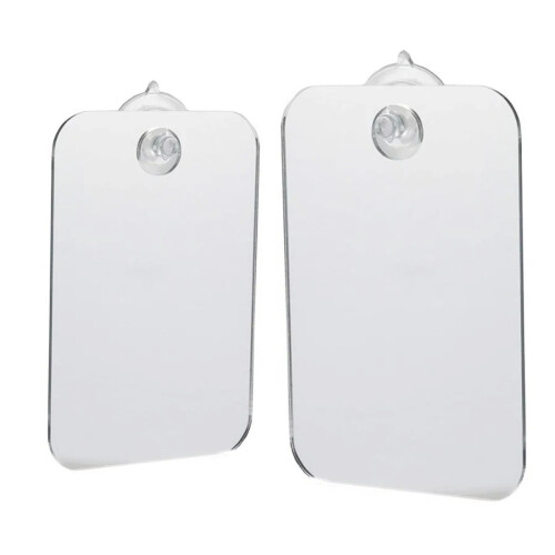 Fogless Bathroom Shower Acrylic Mirror with Suction Cup-24x20cm 2