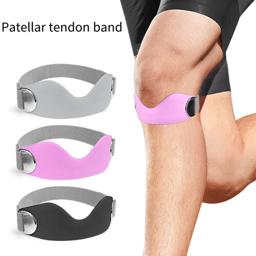Silicone Patella Knee Brace Adjustable Knee Support Strap-gray 1
