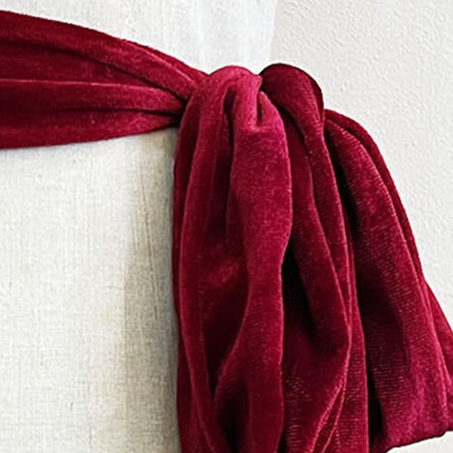 Minimalistische fluwelen tailleband Slanke elastische riem-Rood 2
