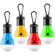 Lot de 4 lanternes de camping LED avec mousqueton