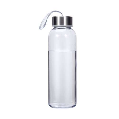 Transparenter Kunststoff-Wasserbecher mit Edelstahldeckel, 500 ml 1
