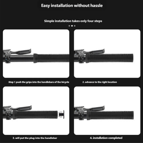 Rubber Bicycles Handlebar Grips Comfortable Nonslip-black green 2