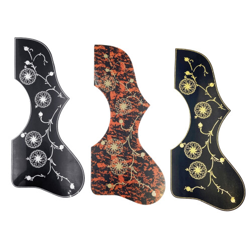 Guitar Pickguard Scratch Plate-black white flowers 1