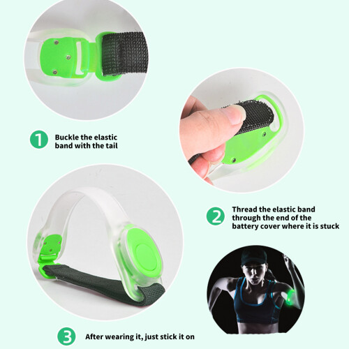Illuminated LED Running Armband USB Rechargeable Wrist Strap-O
