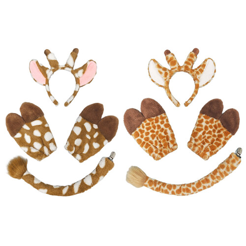 Ensemble d'accessoires de Costume de girafe-gants de cerf marron 1