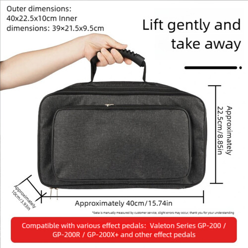 Sac de transport pour unité d'effets de guitare, avec-Noir 1