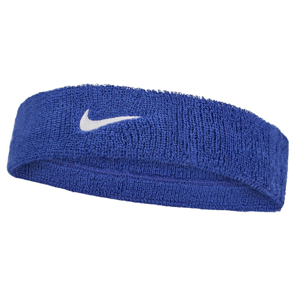 Nike (One Size, Royal /White) Classic Swoosh Headband Blue