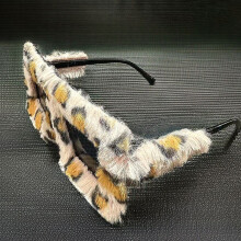 Creatieve grote harige frame oversized zonnebril Trendy-17