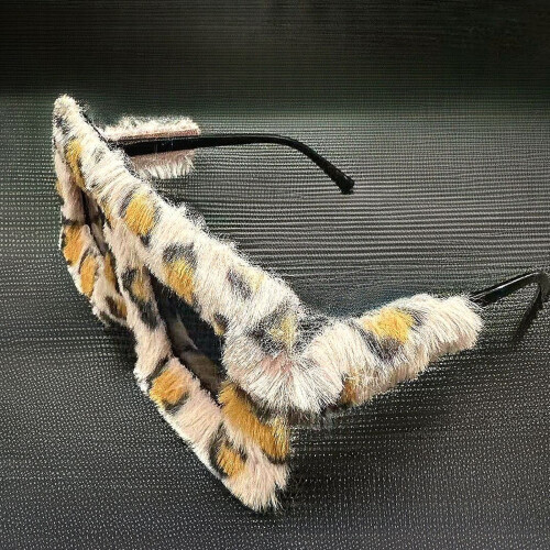 Creatieve grote harige frame oversized zonnebril Trendy-17