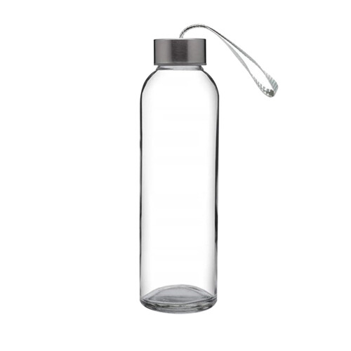 500ml Clear Glass Water Bottle with Lid 1
