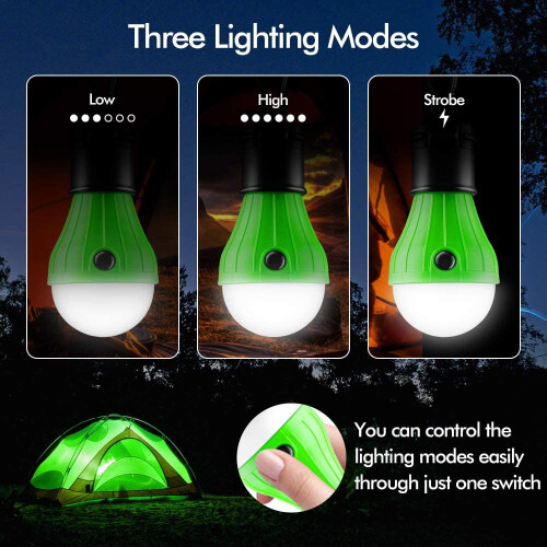 Lot de 4 lanternes de camping LED avec mousqueton 2