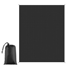 Waterdichte polyester picknickdeken 1,5 x 2 m zwart