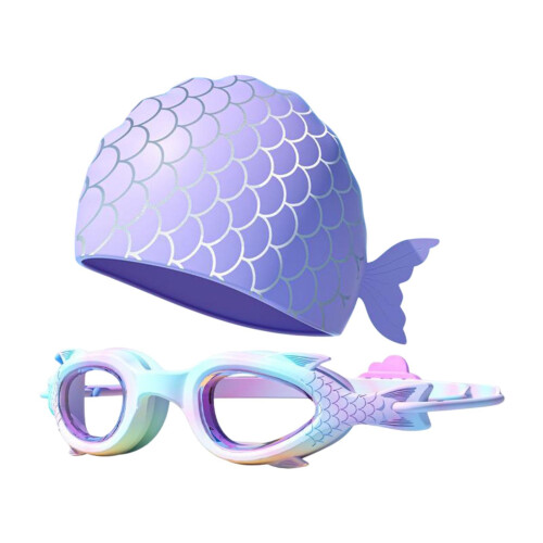 Children's Silicone Swimming Goggles and Cap Set 1
