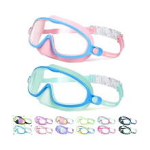 Kids Swim Goggles with Nose Cover, Anti-Fog UV Lens, 2 Pack