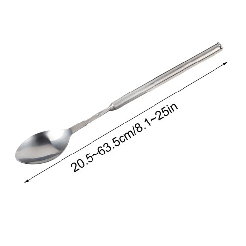 Retractable BBQ Fork Spoon – Stainless Steel, Adjustable 2