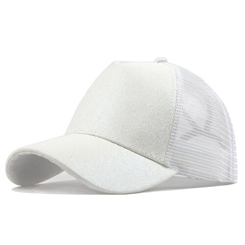 Women's Glitter Baseball Visor Cap – Ponytail-Friendly