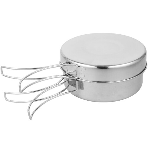 Stainless Steel Camping Cookware Set – Pot & Pan