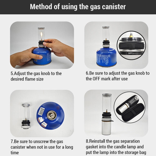 Tragbare Gas-Campinglaterne aus Aluminium und Messing 2