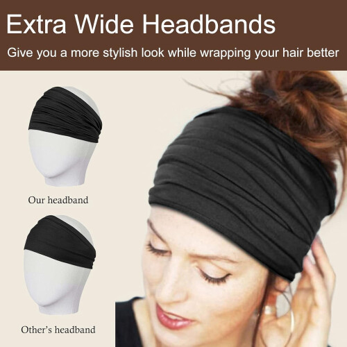 Boho Extra-Wide 7" Non-Slip Headbands for Women – 2 Pack 1