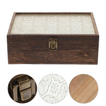 Wood and Glass Retro Jewelry Box 26.5 x 18.8 x 9.4 cm
