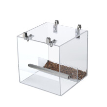 Acrylic Window Bird Feeder for Parakeets & Cockatiels