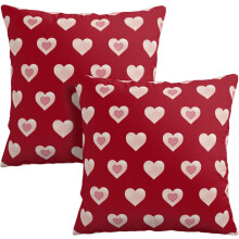Valentinstag-Kissenbezüge für draußen, 45 x 45 cm, Rot/Schwarz, Herz