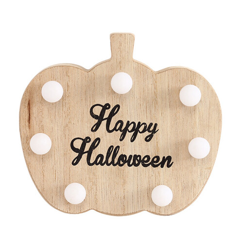 Wooden Halloween LED Light Decorations White