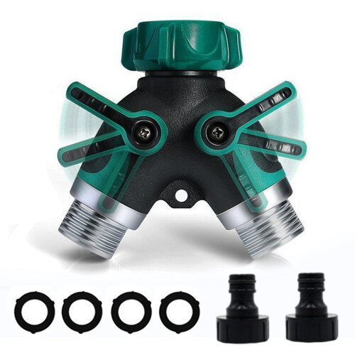 Water Hose Splitter Y Adapter with Shut-Off Valve