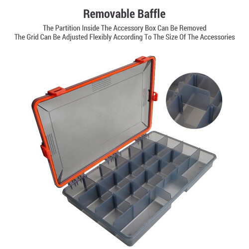 Large Water-Resistant Fishing Tackle Box with Adjustable 2