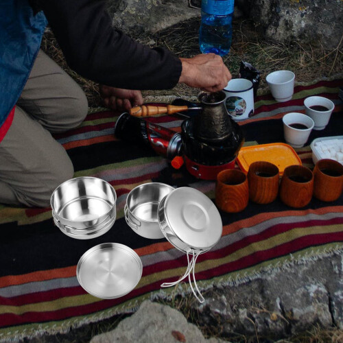 Stainless Steel Camping Cookware Set – Pot & Pan 1