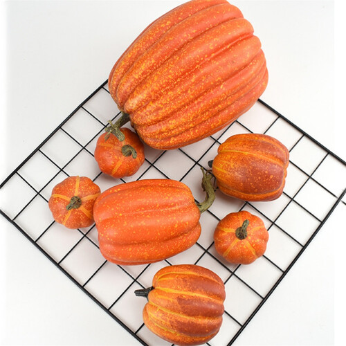 7-Piece Foam Pumpkin Decor Set Orange and White 1