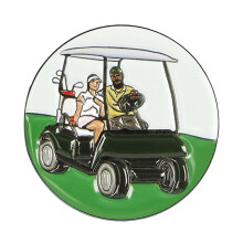 Golfbalmarker, massief metaal, rond, 25 mm, geëmailleerd reliëf