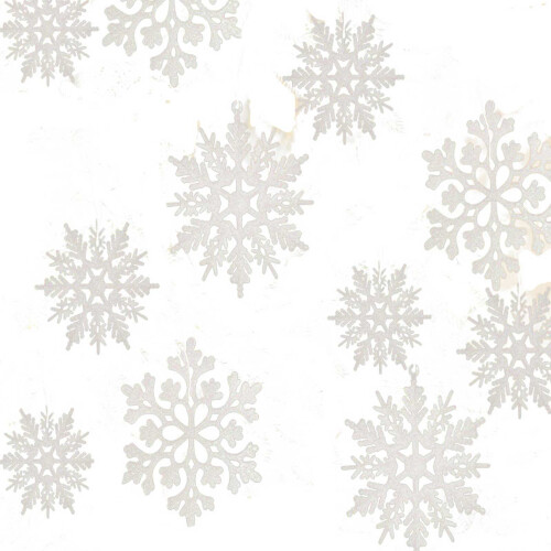 36-Pack White Plastic Hanging Snowflake Ornaments 1