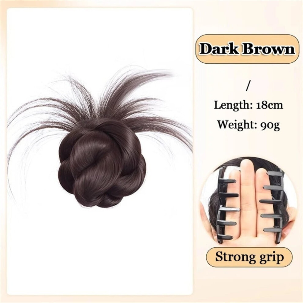 Unisex Synthetic Braided Bun Hair Piece With Claw Clip