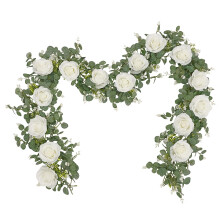 Artificial Eucalyptus Garland with White Flowers 175cm 2pcs