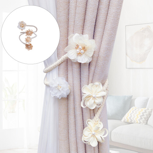 Handmade Flower Curtain Clip Adjustable Window Drapery-3 1