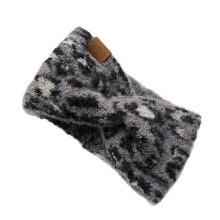 Leopard Print Knitted Hairband Elastic Comfortable Soft Warm-1