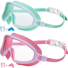 Kids Swim Goggles 2 Pack, Clear Lens, Age 3-14