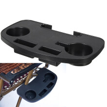 Portable Clip-On Chair Tray with Phone Slot, Drink & Snack Storage – Compatible with Camping/Beach Chairs