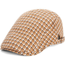 Geruite pet in newsboy-stijl, verstelbare pasvorm voor mannen en vrouwen.