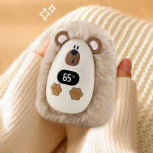 Rechargeable Plush Hand Warmer – 3 Heat Levels, Hedgehog Design with Digital Display, Portable Heat Pack for Commuting & Office