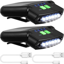 luci a clip LED per cappellino, ricaricabili tramite USB, impermeabili,