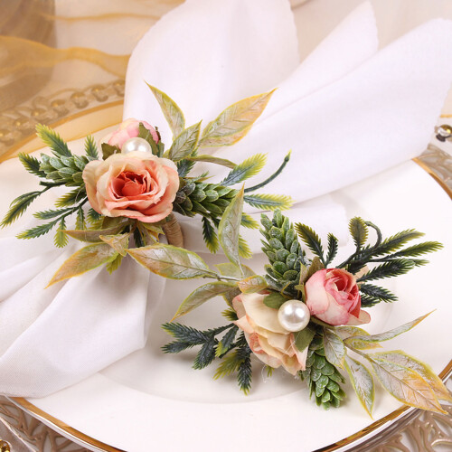Serviettenring mit Blumenmuster, 3,8 cm, Seide & Stroh 2
