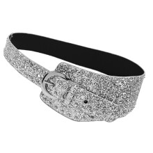 Sequined Adjustable Waist Cincher Belt Soft PU Leather Waistband