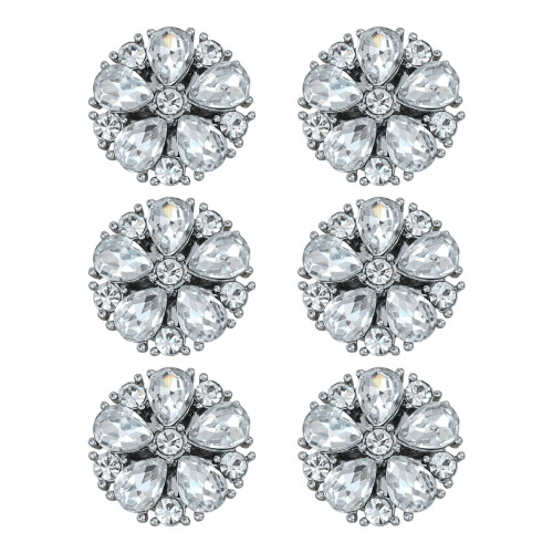 6 pièces couvre-boutons strass embelli boutons de-Fleur 21MM