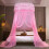 Pink Dome Mosquito Net Canopy – No-Drill, Foldable, 4
