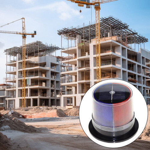 Solarbetriebene LED-Warnleuchte mit Magnetfuß 1